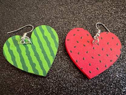 Watermelon Earrings: Laser Cut Acrylic Watermelons, Fruit, Summer Vibes, Food Earrings, Green Earrings, Sugar, Best Gifts for Her/Him/Them