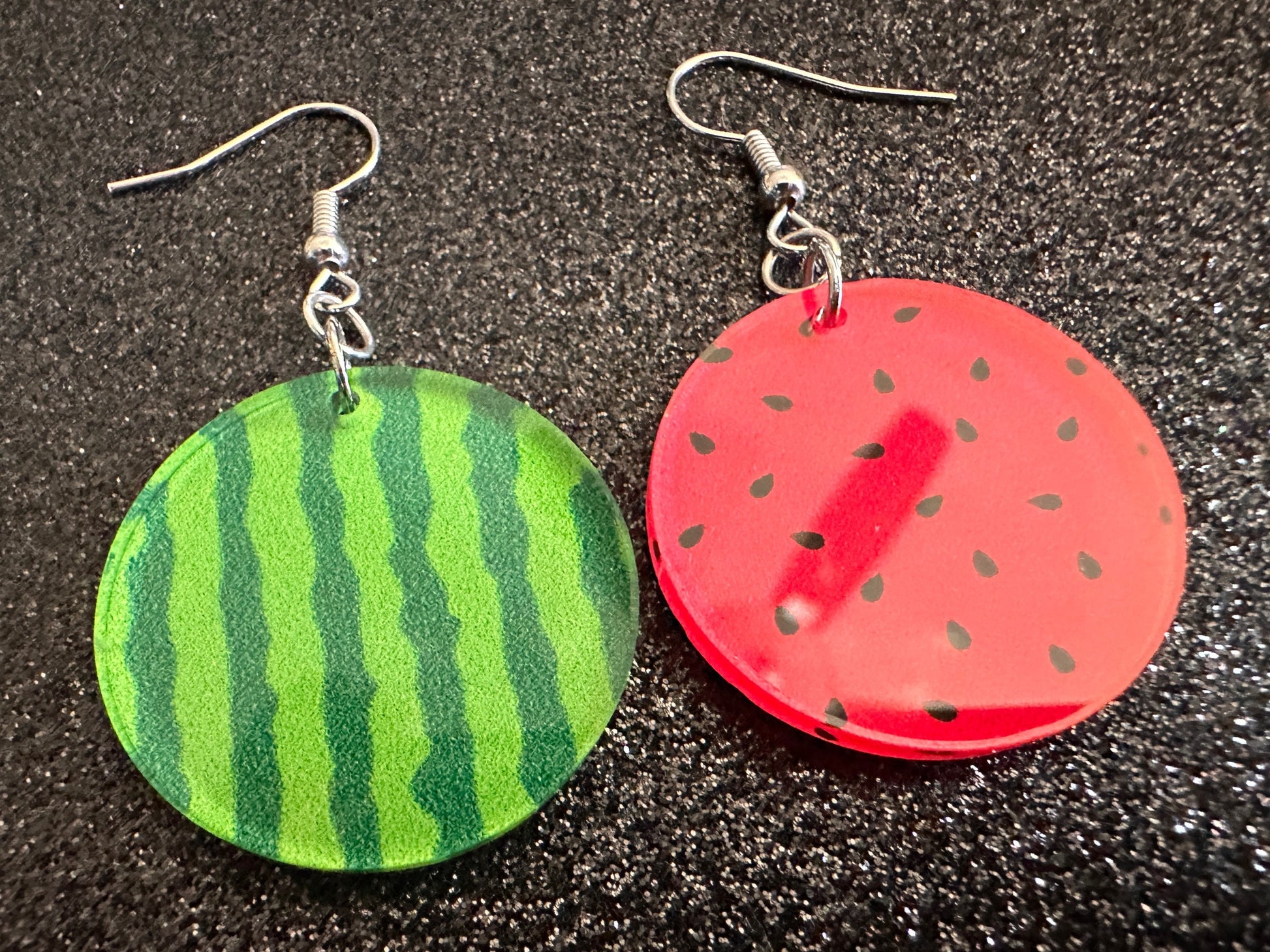 Watermelon Earrings: Laser Cut Acrylic Watermelons, Fruit, Summer Vibes, Food Earrings, Green Earrings, Sugar, Best Gifts for Her/Him/Them