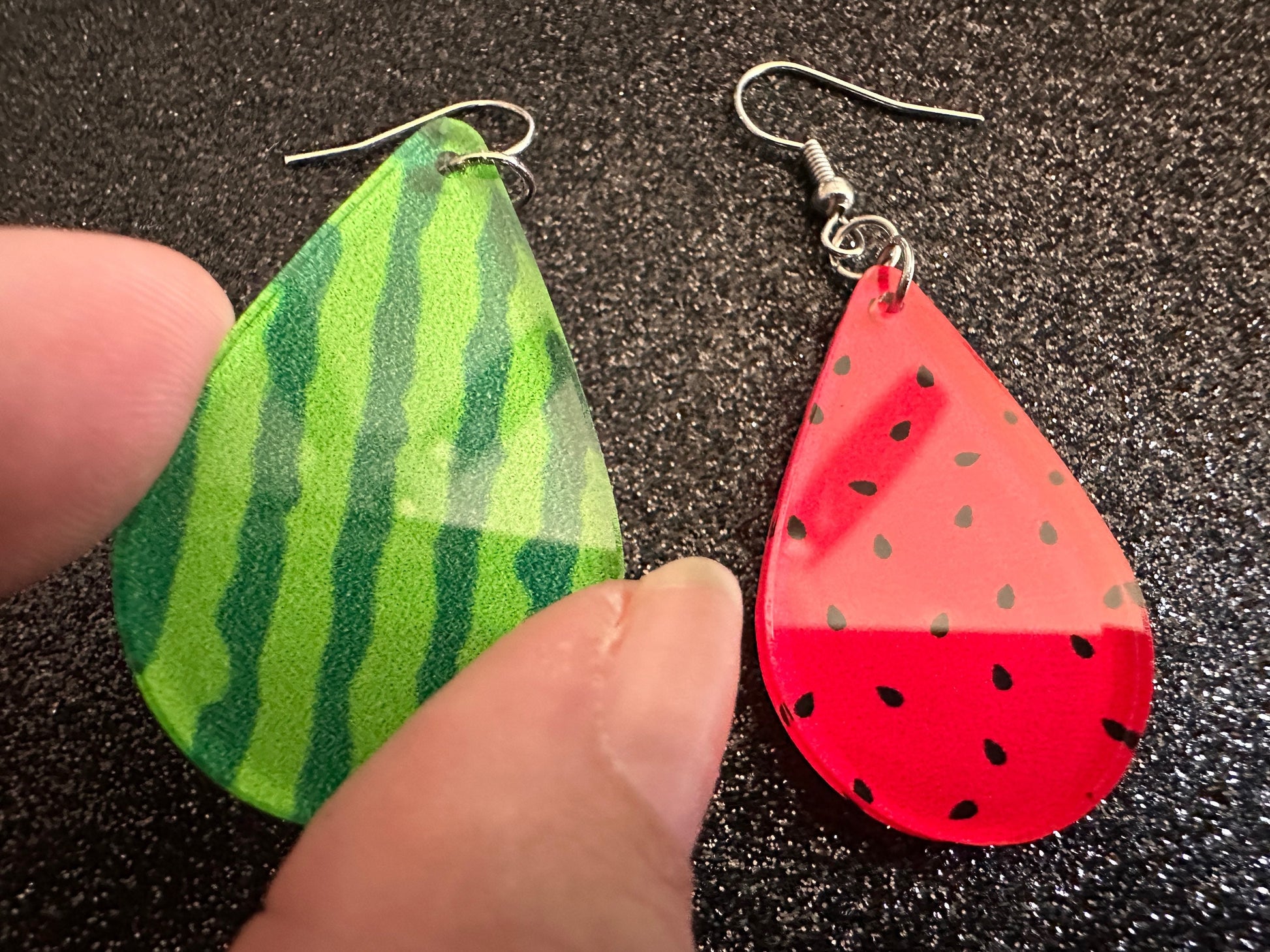 Watermelon Earrings: Laser Cut Acrylic Watermelons, Fruit, Summer Vibes, Food Earrings, Green Earrings, Sugar, Best Gifts for Her/Him/Them