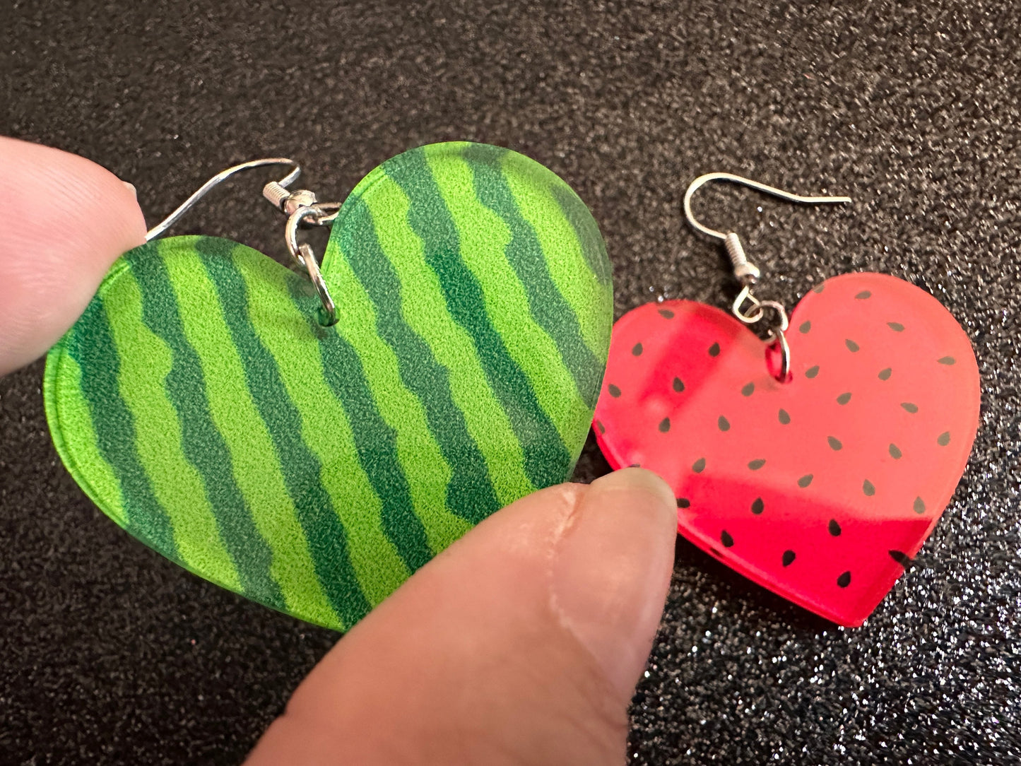 Watermelon Earrings: Laser Cut Acrylic Watermelons, Fruit, Summer Vibes, Food Earrings, Green Earrings, Sugar, Best Gifts for Her/Him/Them