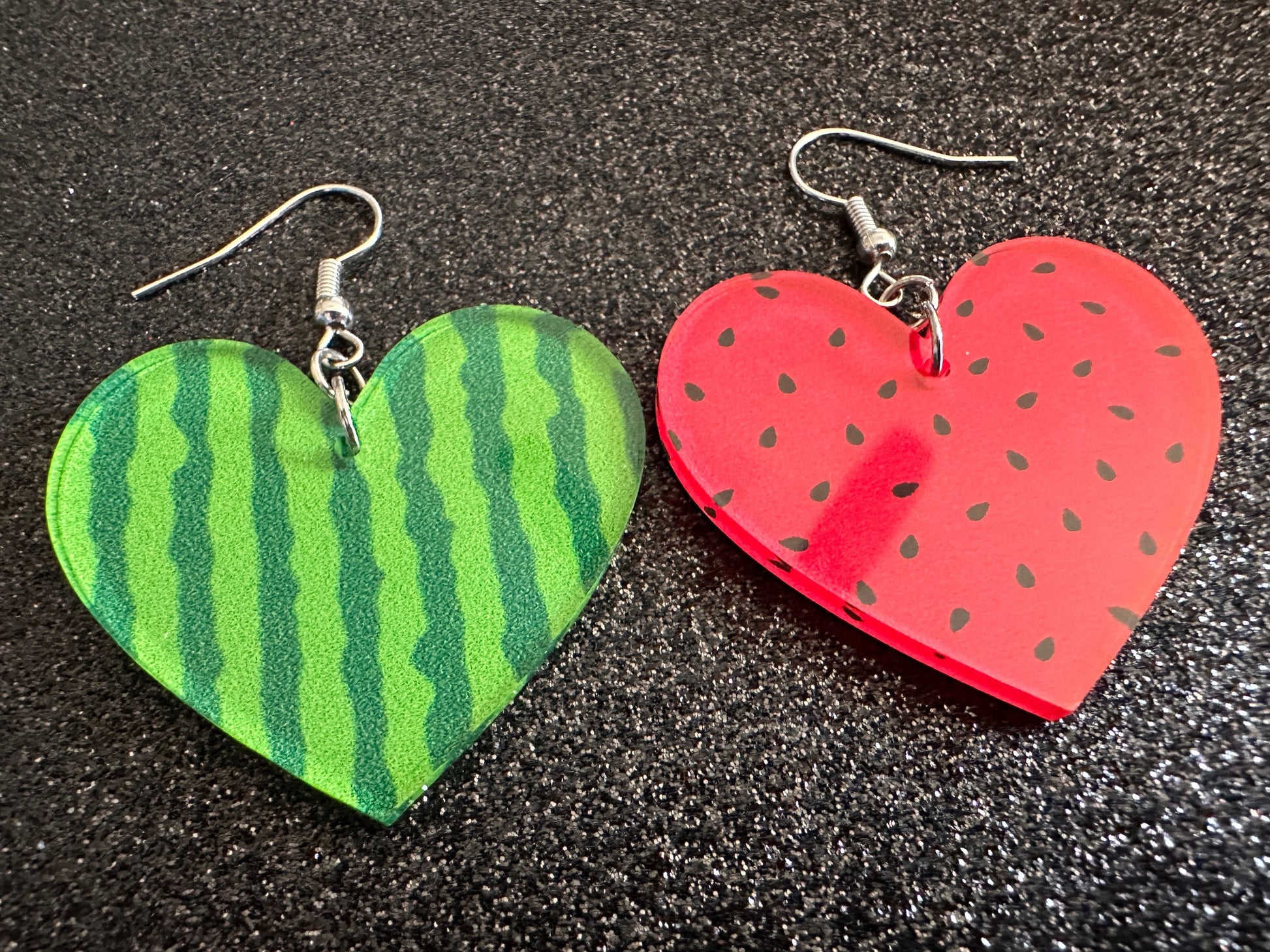 Watermelon Earrings: Laser Cut Acrylic Watermelons, Fruit, Summer Vibes, Food Earrings, Green Earrings, Sugar, Best Gifts for Her/Him/Them