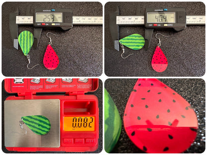 Watermelon Earrings: Laser Cut Acrylic Watermelons, Fruit, Summer Vibes, Food Earrings, Green Earrings, Sugar, Best Gifts for Her/Him/Them