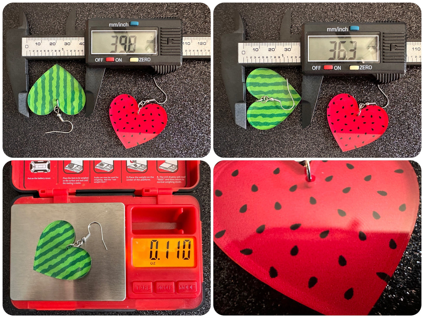 Watermelon Earrings: Laser Cut Acrylic Watermelons, Fruit, Summer Vibes, Food Earrings, Green Earrings, Sugar, Best Gifts for Her/Him/Them