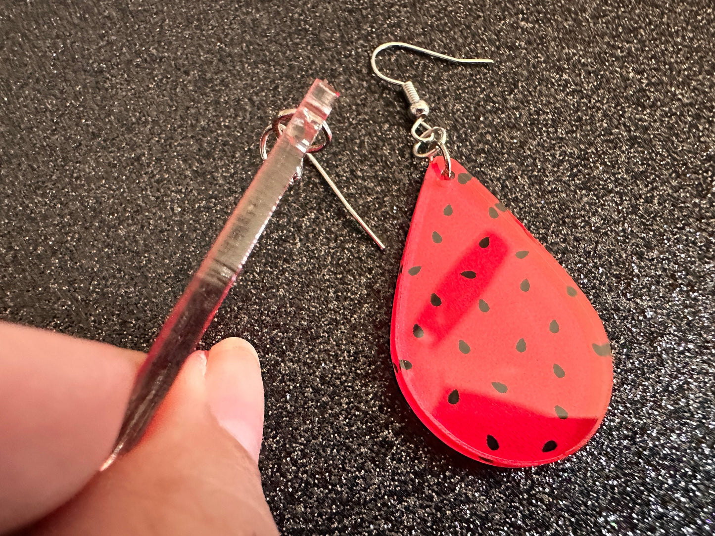 Watermelon Earrings: Laser Cut Acrylic Watermelons, Fruit, Summer Vibes, Food Earrings, Green Earrings, Sugar, Gifts for Her/Him/Them
