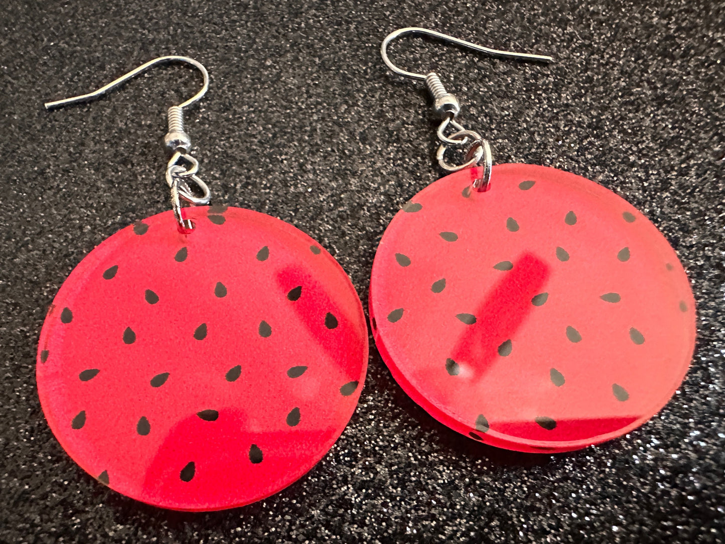 Watermelon Earrings: Laser Cut Acrylic Watermelons, Fruit, Summer Vibes, Food Earrings, Green Earrings, Sugar, Gifts for Her/Him/Them