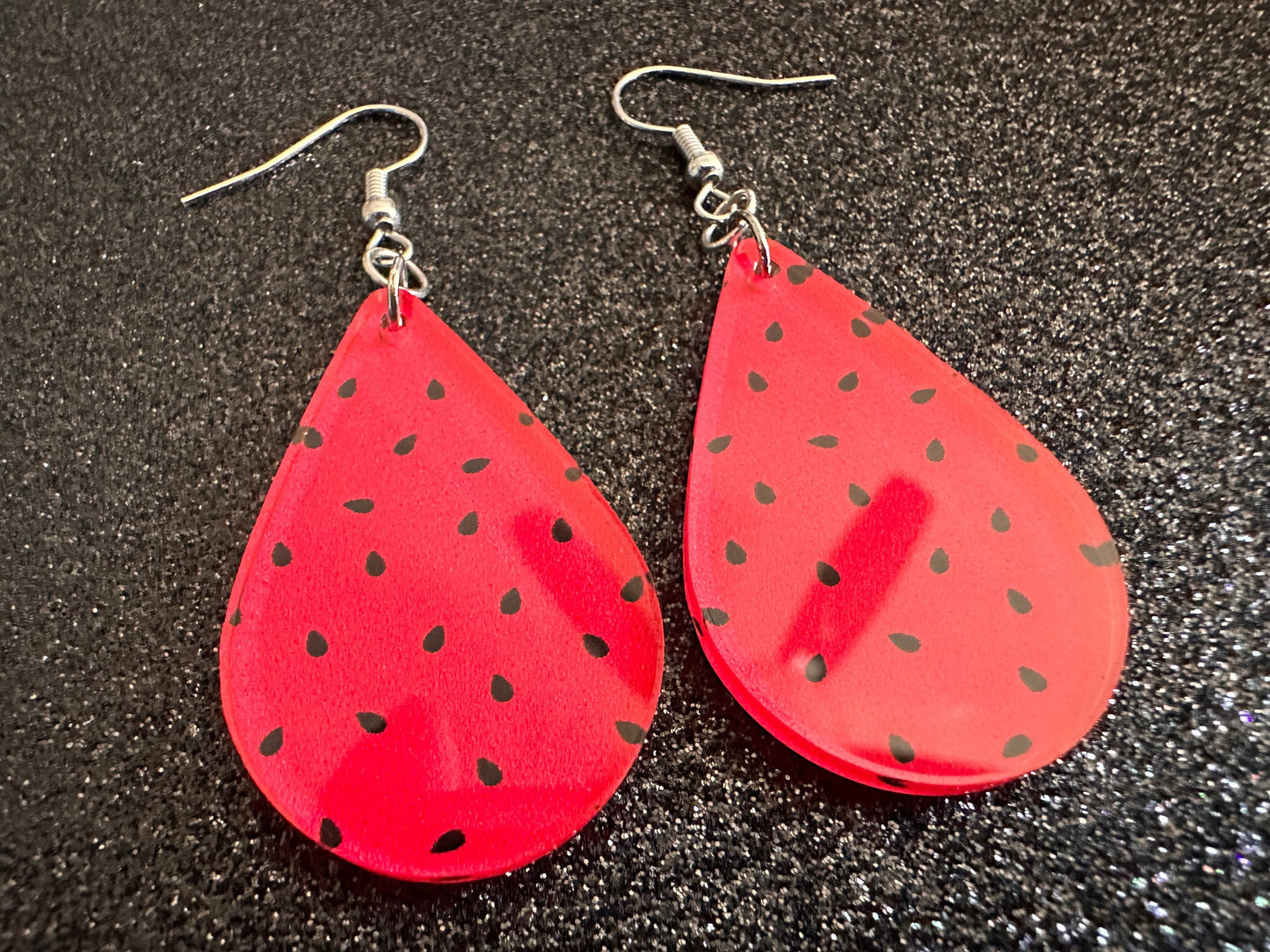 Watermelon Earrings: Laser Cut Acrylic Watermelons, Fruit, Summer Vibes, Food Earrings, Green Earrings, Sugar, Gifts for Her/Him/Them
