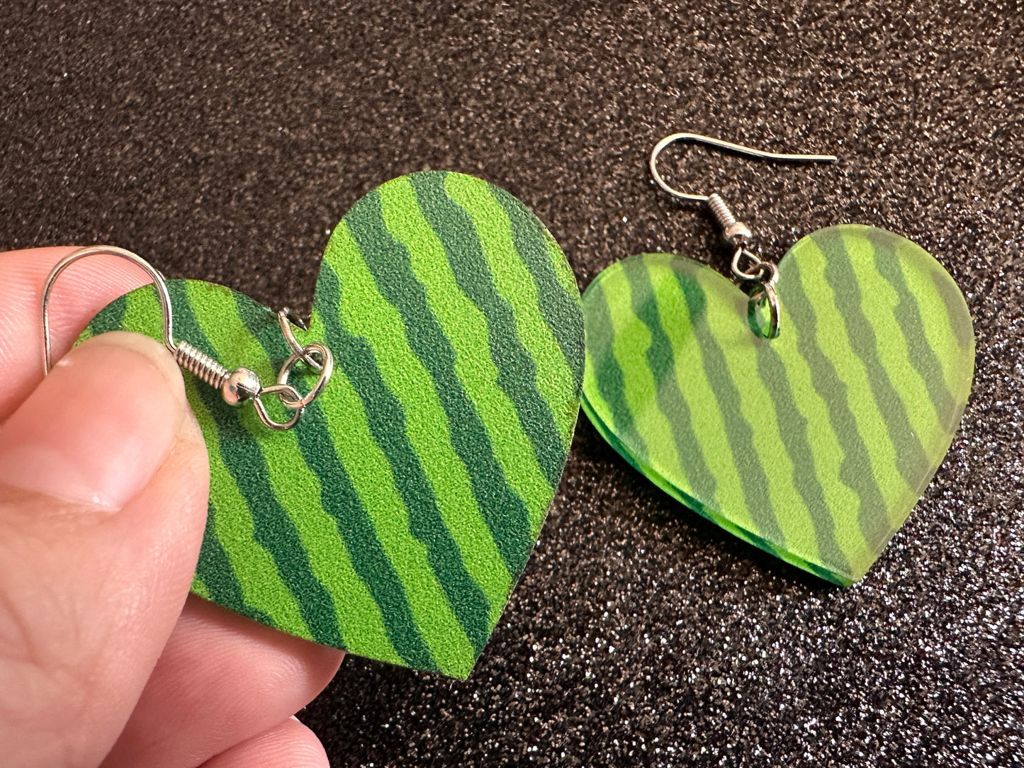 Watermelon Earrings: Laser Cut Acrylic Watermelons, Fruit, Summer Vibes, Food Earrings, Green Earrings, Sugar, Gifts for Her/Him/Them
