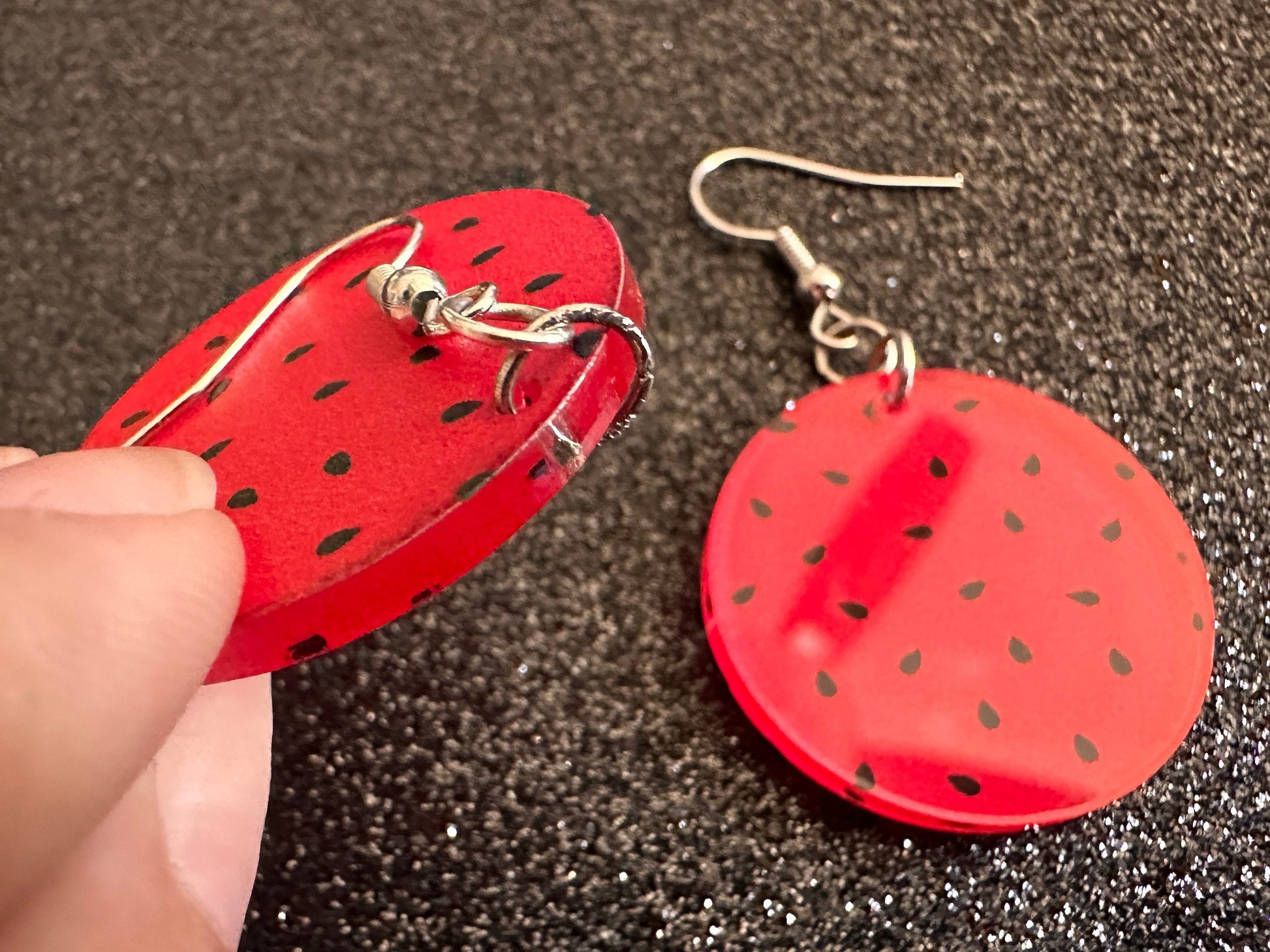 Watermelon Earrings: Laser Cut Acrylic Watermelons, Fruit, Summer Vibes, Food Earrings, Green Earrings, Sugar, Gifts for Her/Him/Them