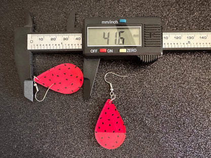 Watermelon Earrings: Laser Cut Acrylic Watermelons, Fruit, Summer Vibes, Food Earrings, Green Earrings, Sugar, Gifts for Her/Him/Them