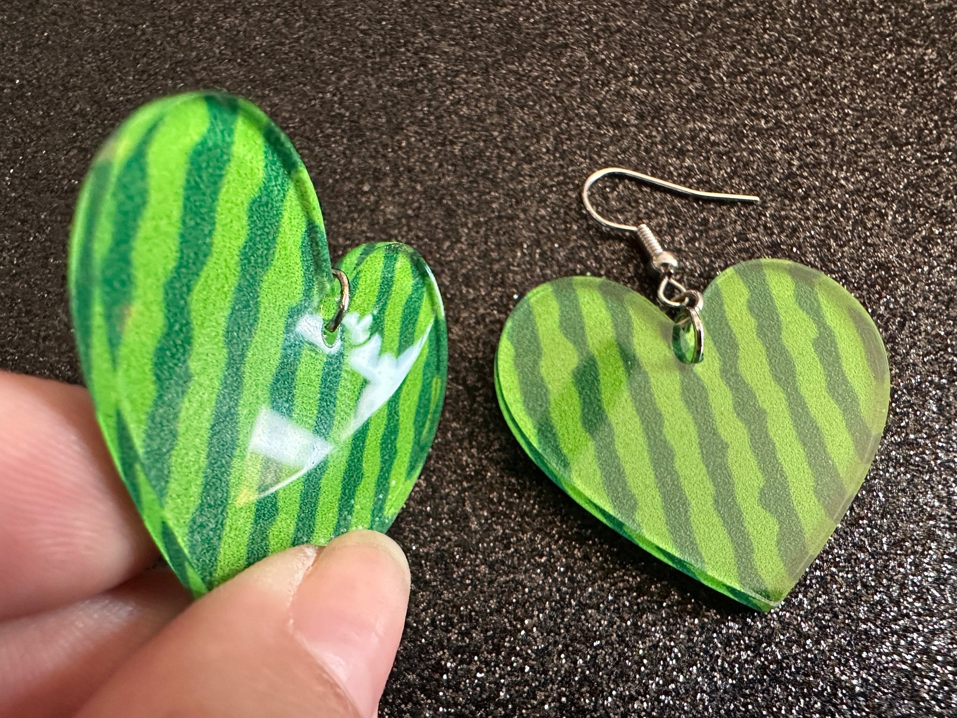 Watermelon Earrings: Laser Cut Acrylic Watermelons, Fruit, Summer Vibes, Food Earrings, Green Earrings, Sugar, Gifts for Her/Him/Them