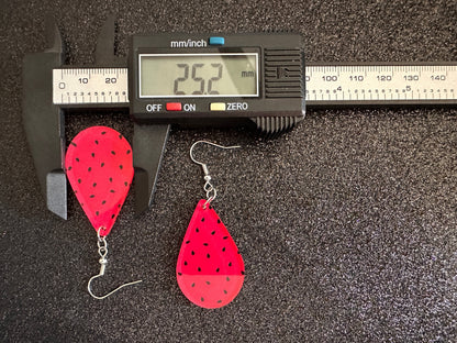 Watermelon Earrings: Laser Cut Acrylic Watermelons, Fruit, Summer Vibes, Food Earrings, Green Earrings, Sugar, Gifts for Her/Him/Them