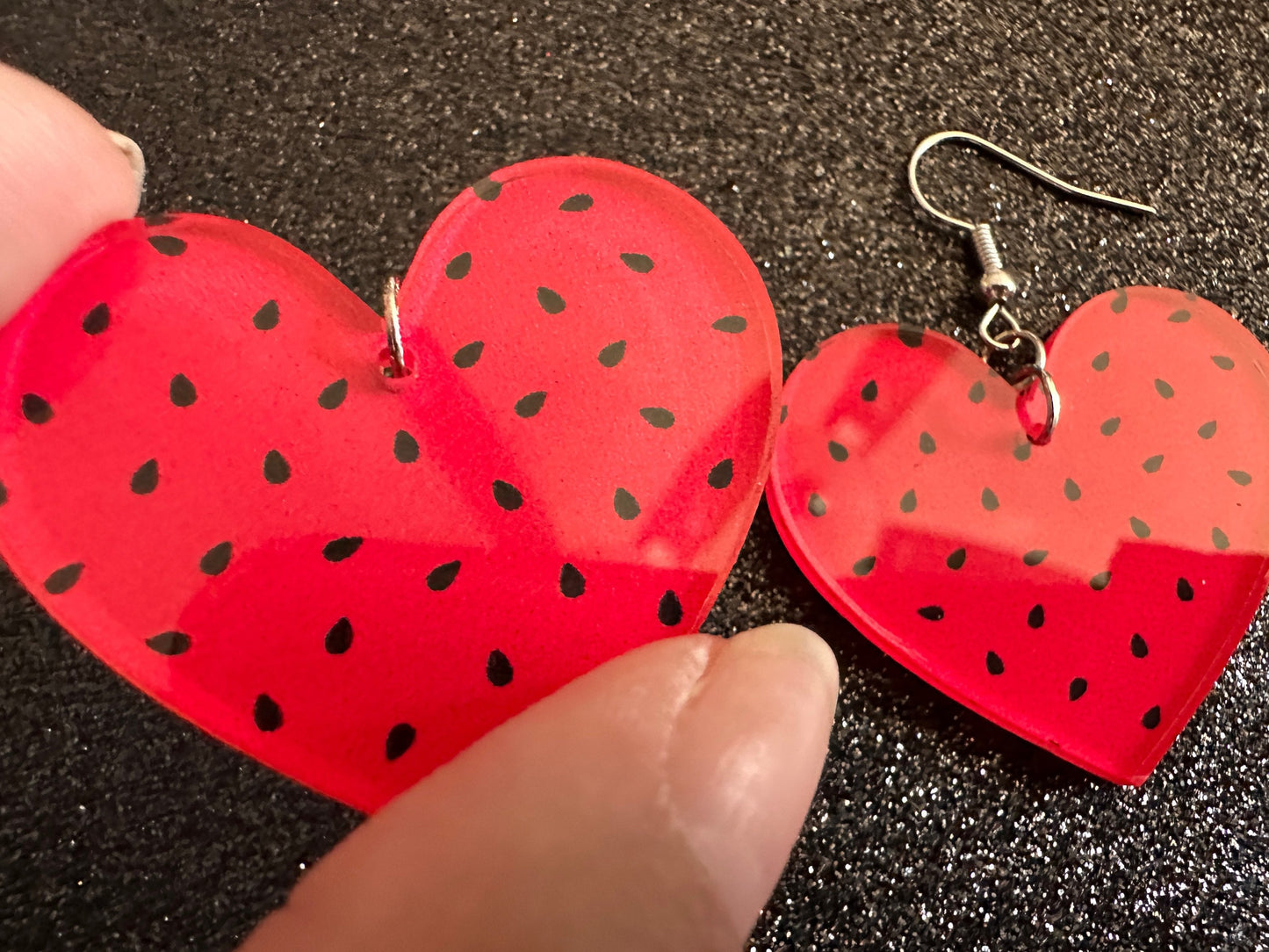 Watermelon Earrings: Laser Cut Acrylic Watermelons, Fruit, Summer Vibes, Food Earrings, Green Earrings, Sugar, Gifts for Her/Him/Them