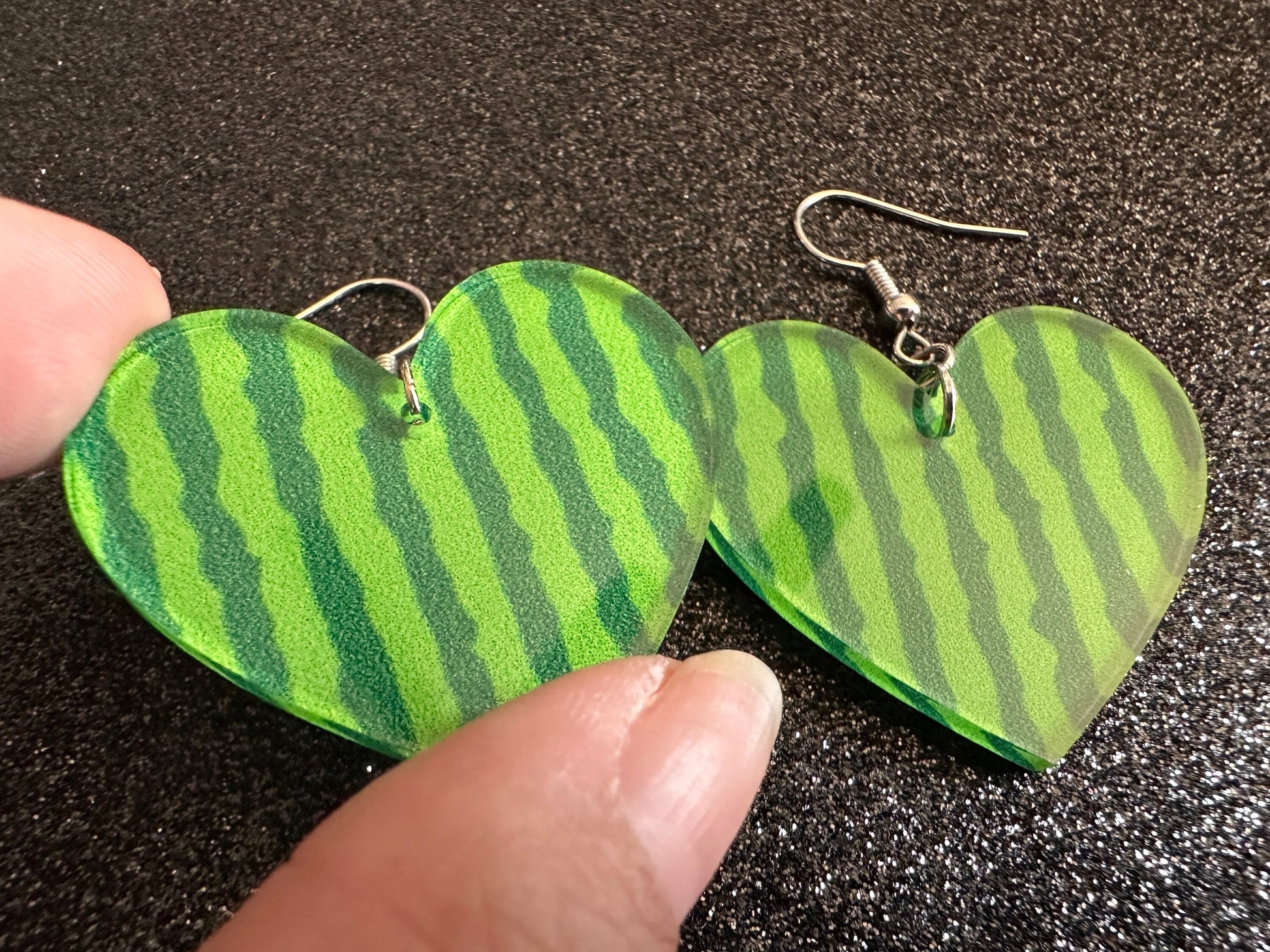 Watermelon Earrings: Laser Cut Acrylic Watermelons, Fruit, Summer Vibes, Food Earrings, Green Earrings, Sugar, Gifts for Her/Him/Them