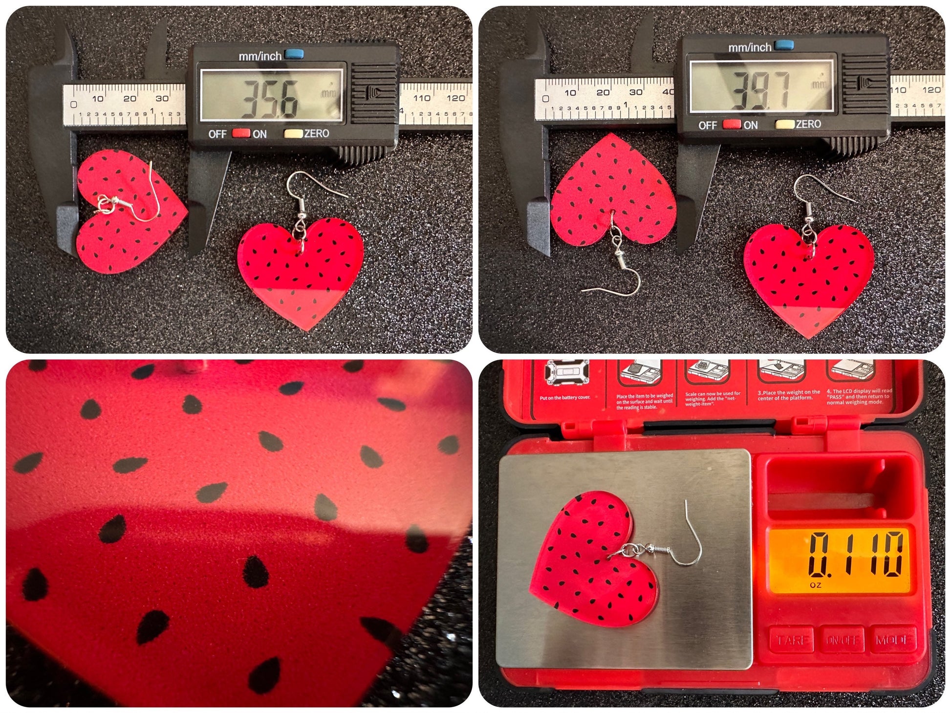 Watermelon Earrings: Laser Cut Acrylic Watermelons, Fruit, Summer Vibes, Food Earrings, Green Earrings, Sugar, Gifts for Her/Him/Them