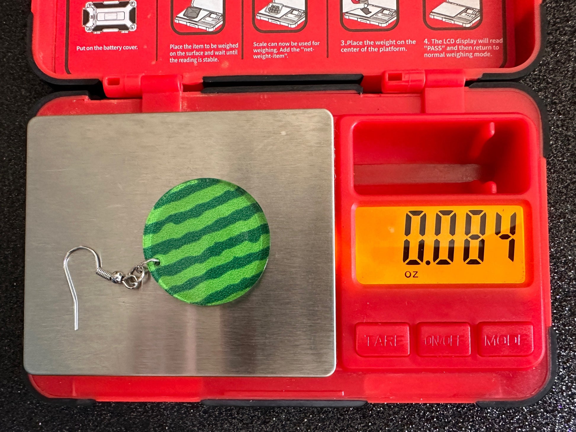 Watermelon Earrings: Laser Cut Acrylic Watermelons, Fruit, Summer Vibes, Food Earrings, Green Earrings, Sugar, Gifts for Her/Him/Them