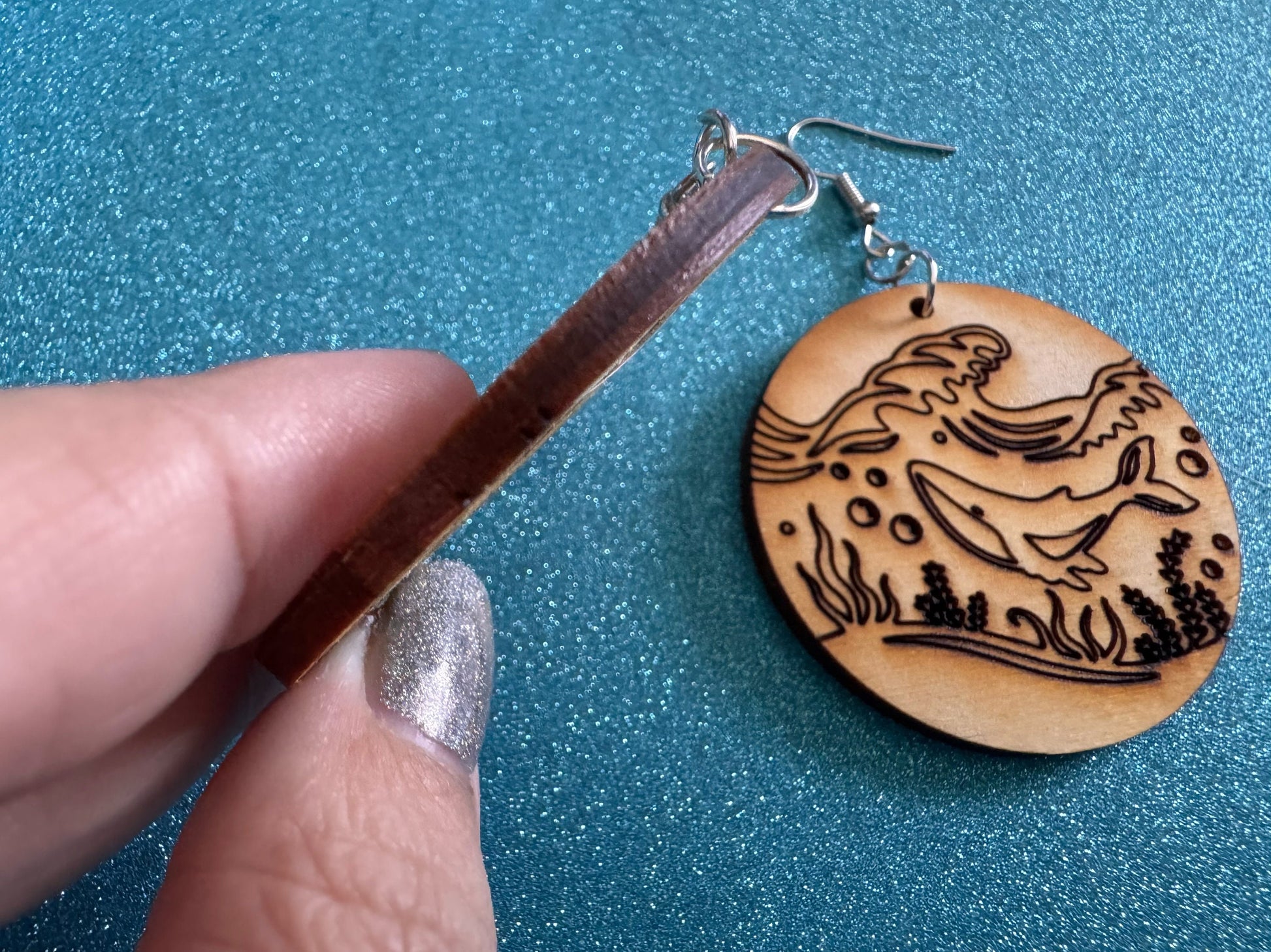 Whale Earrings: Laser Cut Wood Sea Creature, Ocean Animals, Fish, Ocean, Hawaii, Diving Dive, Waves, Aquatic, Best Gifts for Her/Him/Them