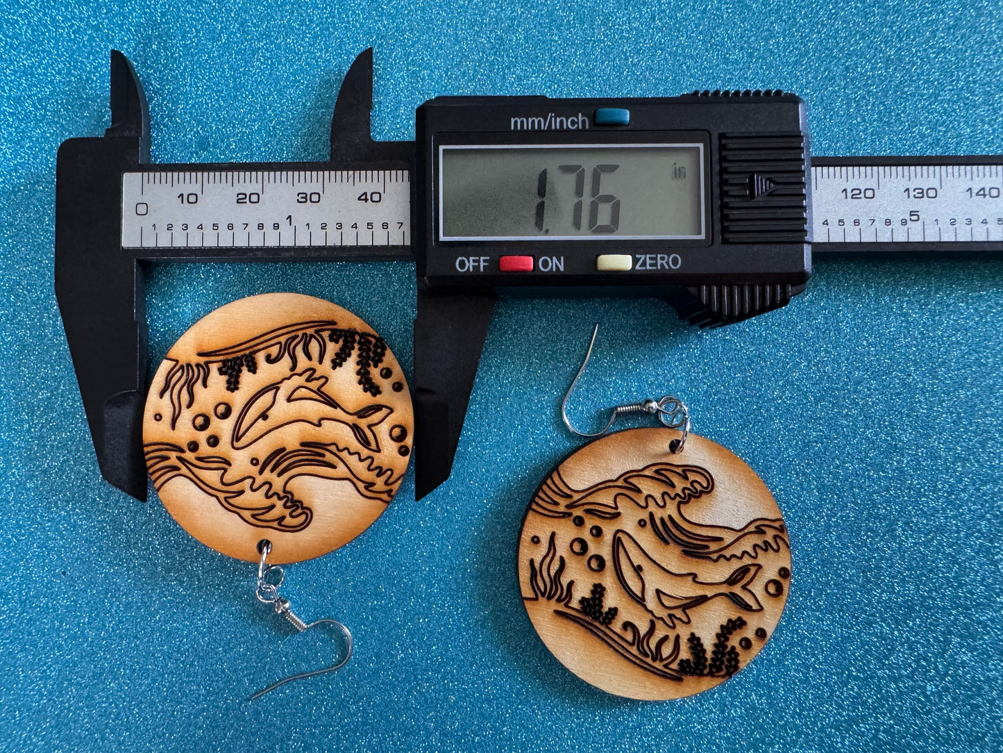 Whale Earrings: Laser Cut Wood Sea Creature, Ocean Animals, Fish, Ocean, Hawaii, Diving Dive, Waves, Aquatic, Best Gifts for Her/Him/Them