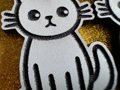 White Cat Earrings: Laser Cut Acrylic Cats, Kitty, Kitten, Pussy Cat, Animal, Feline, Black Cat, White Cat, Best Gifts for Her/Him/Them