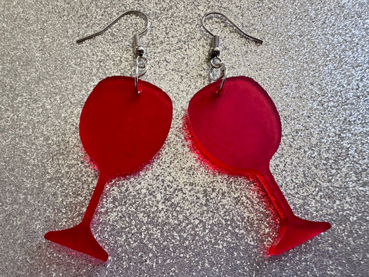 Wine Earrings: Laser Cut Acrylic Wine Glasses, Vineyard, Alcohol, Party, Red Wine, White Wine, Girls Night, Drinking, Gifts for Her/Him/Them