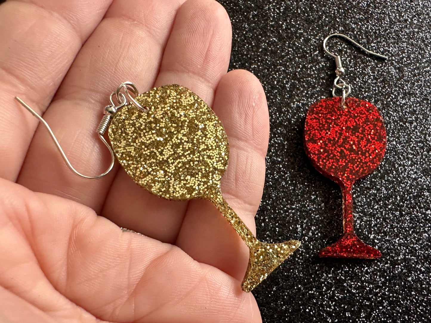 Wine Earrings: Laser Cut Acrylic Wine Glasses, Vineyard, Alcohol, Party, Red Wine, White Wine, Girls Night, Drinking, Gifts for Her/Him/Them