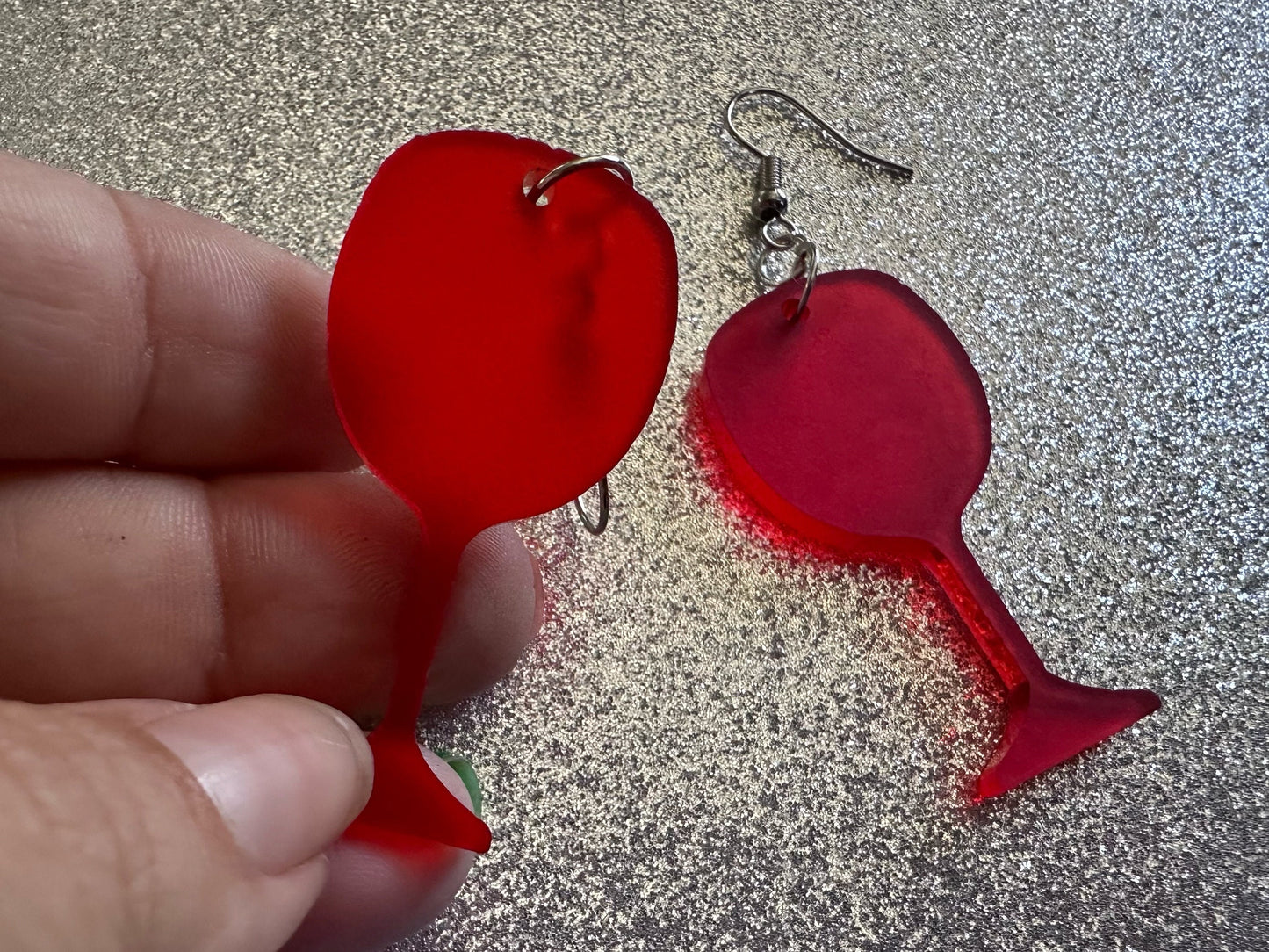 Wine Earrings: Laser Cut Acrylic Wine Glasses, Vineyard, Alcohol, Party, Red Wine, White Wine, Girls Night, Drinking, Gifts for Her/Him/Them