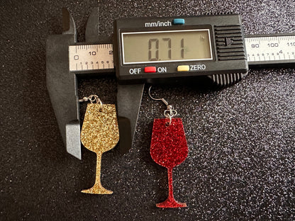 Wine Earrings: Laser Cut Acrylic Wine Glasses, Vineyard, Alcohol, Party, Red Wine, White Wine, Girls Night, Drinking, Gifts for Her/Him/Them