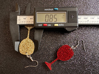 Wine Earrings: Laser Cut Acrylic Wine Glasses, Vineyard, Alcohol, Party, Red Wine, White Wine, Girls Night, Drinking, Gifts for Her/Him/Them