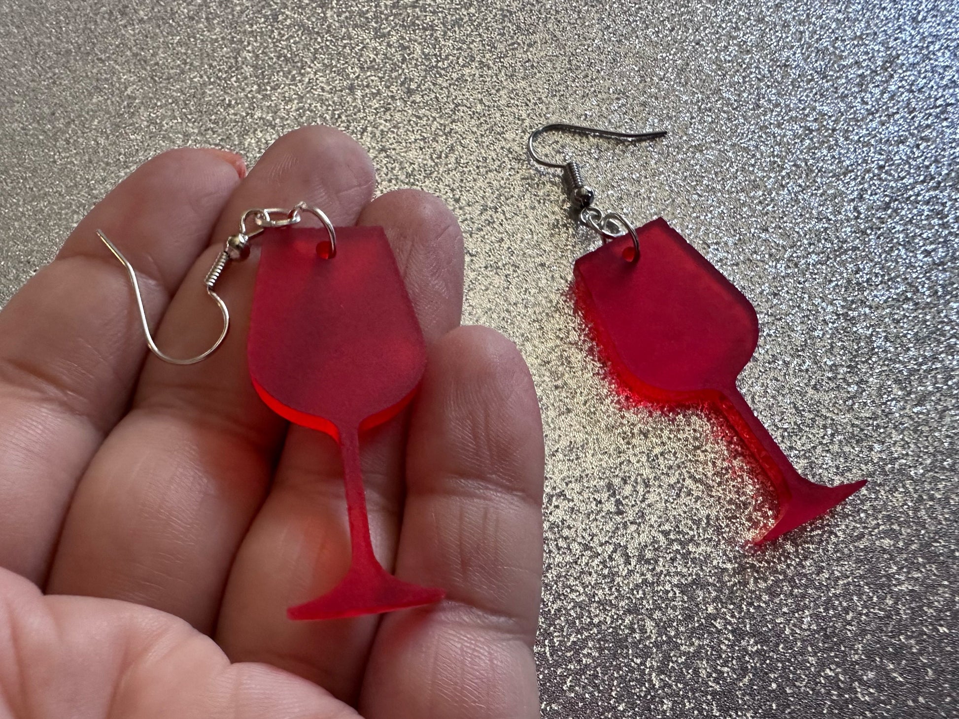 Wine Earrings: Laser Cut Acrylic Wine Glasses, Vineyard, Alcohol, Party, Red Wine, White Wine, Girls Night, Drinking, Gifts for Her/Him/Them