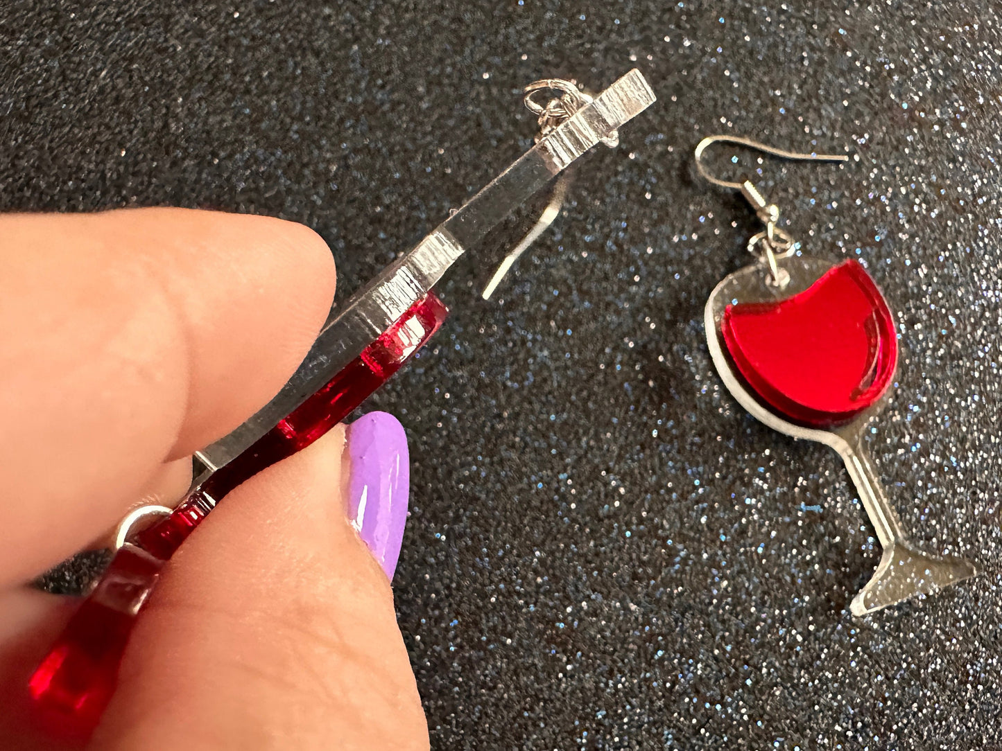 Wine Glass Earrings: Laser Cut Acrylic Wine Glasses, Vineyard, Alcohol, Spilled Red Wine, Girls Night, Drinking, Best Gifts for Her/Him/Them