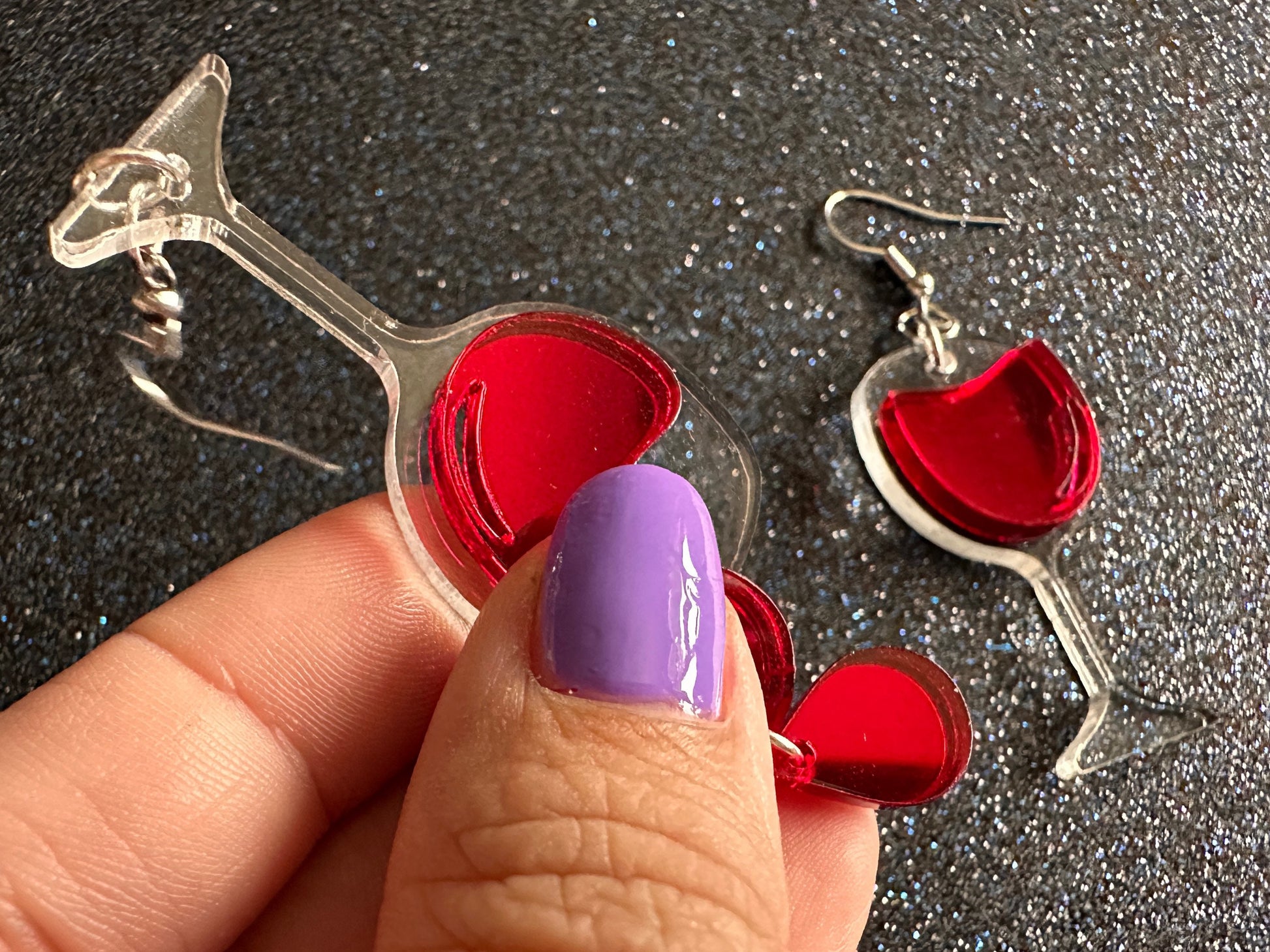 Wine Glass Earrings: Laser Cut Acrylic Wine Glasses, Vineyard, Alcohol, Spilled Red Wine, Girls Night, Drinking, Best Gifts for Her/Him/Them