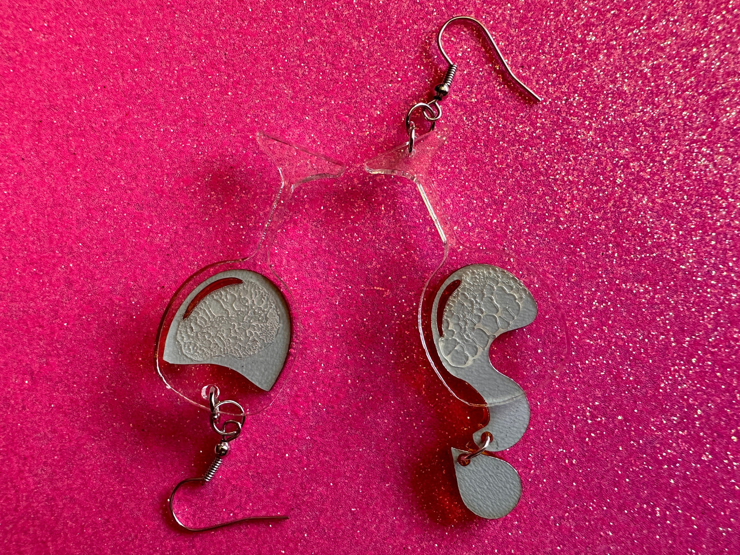 Wine Glass Earrings: Laser Cut Acrylic Wine Glasses, Vineyard, Alcohol, Spilled White Wine, Girls Night, Drinking, Gifts for Her/Him/Them