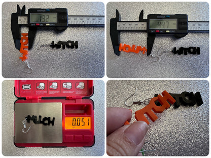 Witch Earrings: Laser Cut Acrylic Halloween Text, Black, Orange, Scary, Spooktastic, Best Gifts for Her/Him/Them