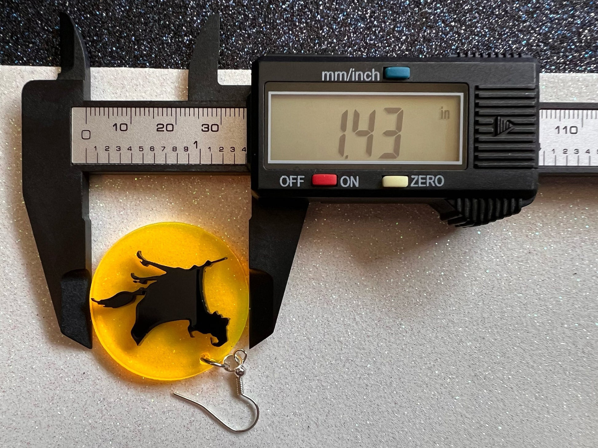 Witch Flying on Broom Full Moon Earrings: Laser Cut Acrylic Halloween Earrings, Silhouette Witches, Horror, Scary, Gifts for Her/Him/Them