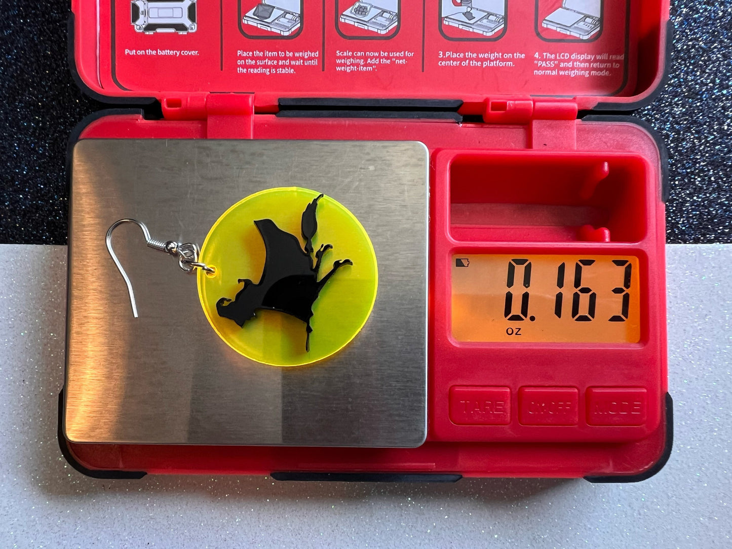 Witch Flying on Broom Full Moon Earrings: Laser Cut Acrylic Halloween Earrings, Silhouette Witches, Horror, Scary, Gifts for Her/Him/Them