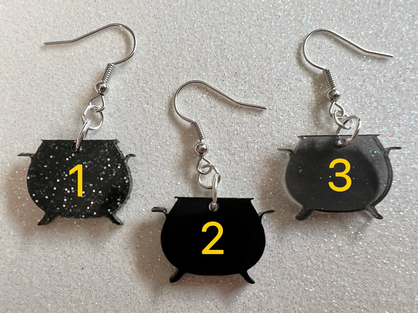 Witch's Cauldron Earrings: Laser Cut Acrylic Cauldron, Halloween, Magic, Witches, Spooky, Best Gifts for Her/Him/Them