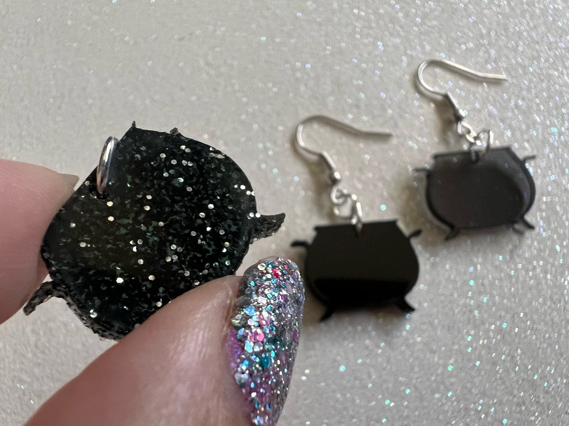 Witch's Cauldron Earrings: Laser Cut Acrylic Cauldron, Halloween, Magic, Witches, Spooky, Best Gifts for Her/Him/Them