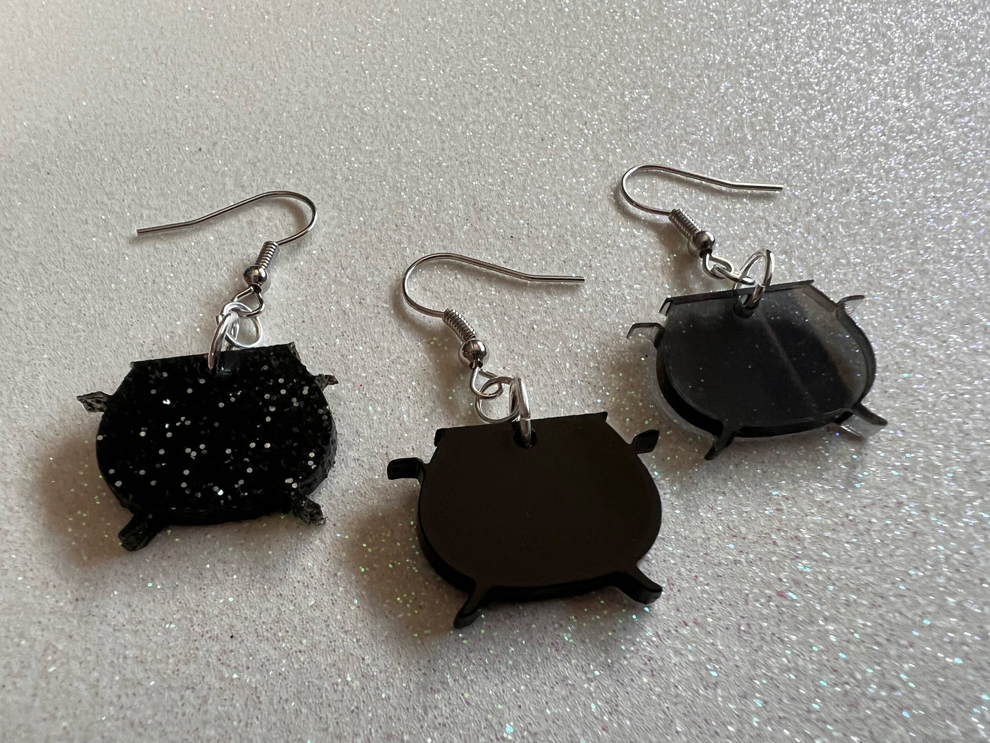 Witch's Cauldron Earrings: Laser Cut Acrylic Cauldron, Halloween, Magic, Witches, Spooky, Best Gifts for Her/Him/Them