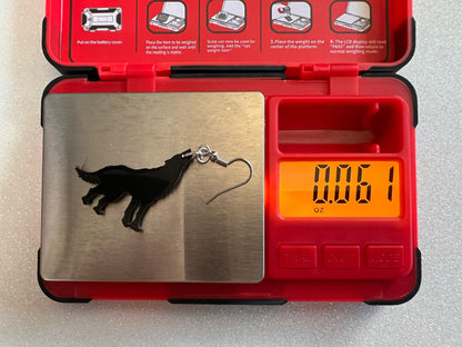 Wolf Earrings: Laser Cut Acrylic Wolves Howling at Moon, Halloween, Holiday, Dog, Canine, Horror, Scary, Spooky, Best Gifts for Her/Him/Them