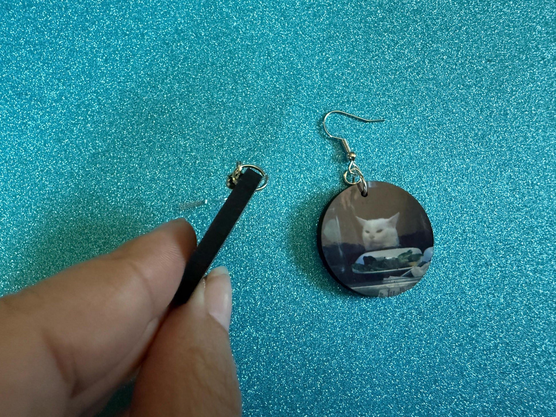 Woman Yelling At A Cat Meme Earrings: Wooden Sublimated Meme Earrings, Cat Memes, Smudge, Novelty, Pop Culture, Best Gifts for Her/Him/Them