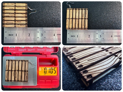 Wooden Pallet Earrings: Laser Cut Wood Pallets, Novelty Earrings, Unique, Moving, Storage, Wood, Miniature, Best Gifts for Her/Him/Them
