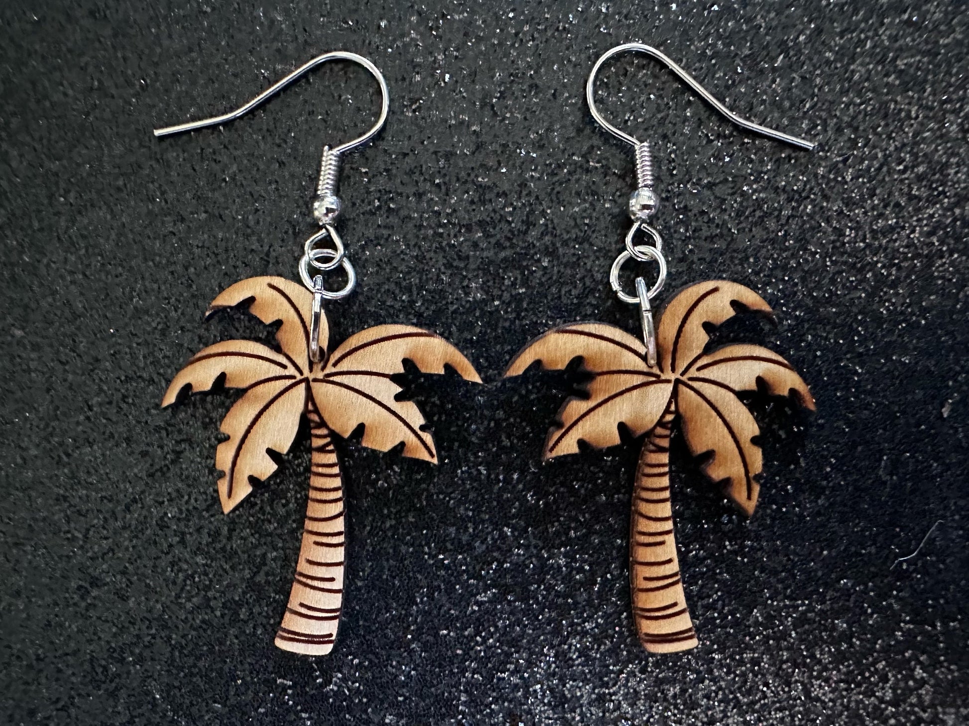 Wooden Palm Tree Earrings: Laser Cut Acrylic Palm Trees, Summer Vibes, Coconuts, Beach, Hawaii, Costume Jewelry, Best Gifts for Her/Him/Them