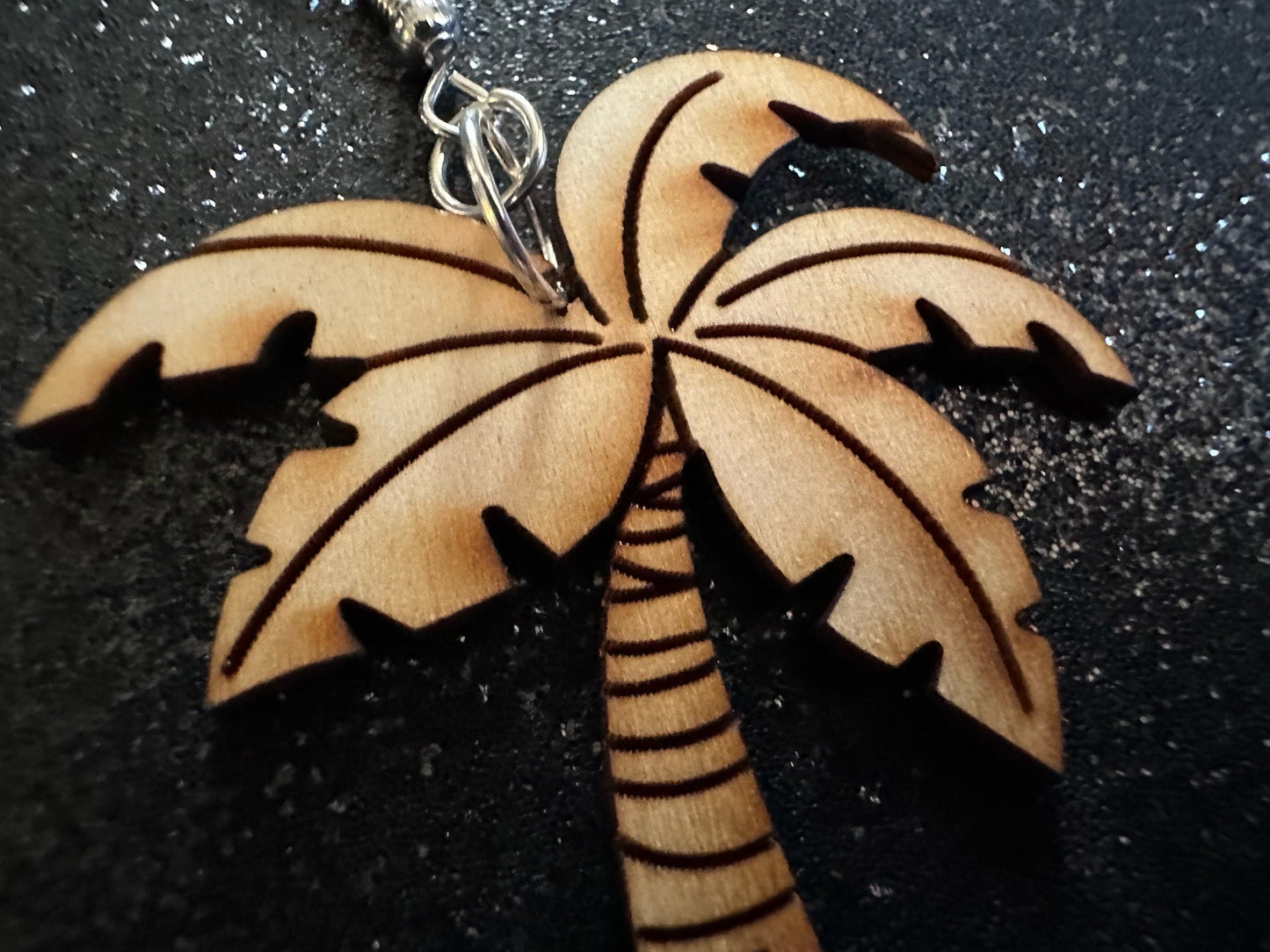 Wooden Palm Tree Earrings: Laser Cut Acrylic Palm Trees, Summer Vibes, Coconuts, Beach, Hawaii, Costume Jewelry, Best Gifts for Her/Him/Them