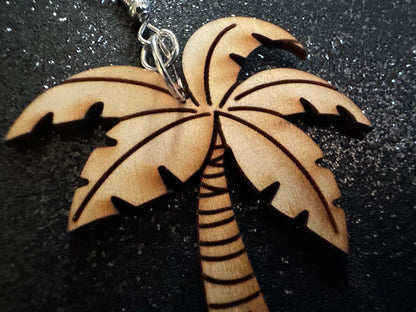 Wooden Palm Tree Earrings: Laser Cut Acrylic Palm Trees, Summer Vibes, Coconuts, Beach, Hawaii, Costume Jewelry, Best Gifts for Her/Him/Them