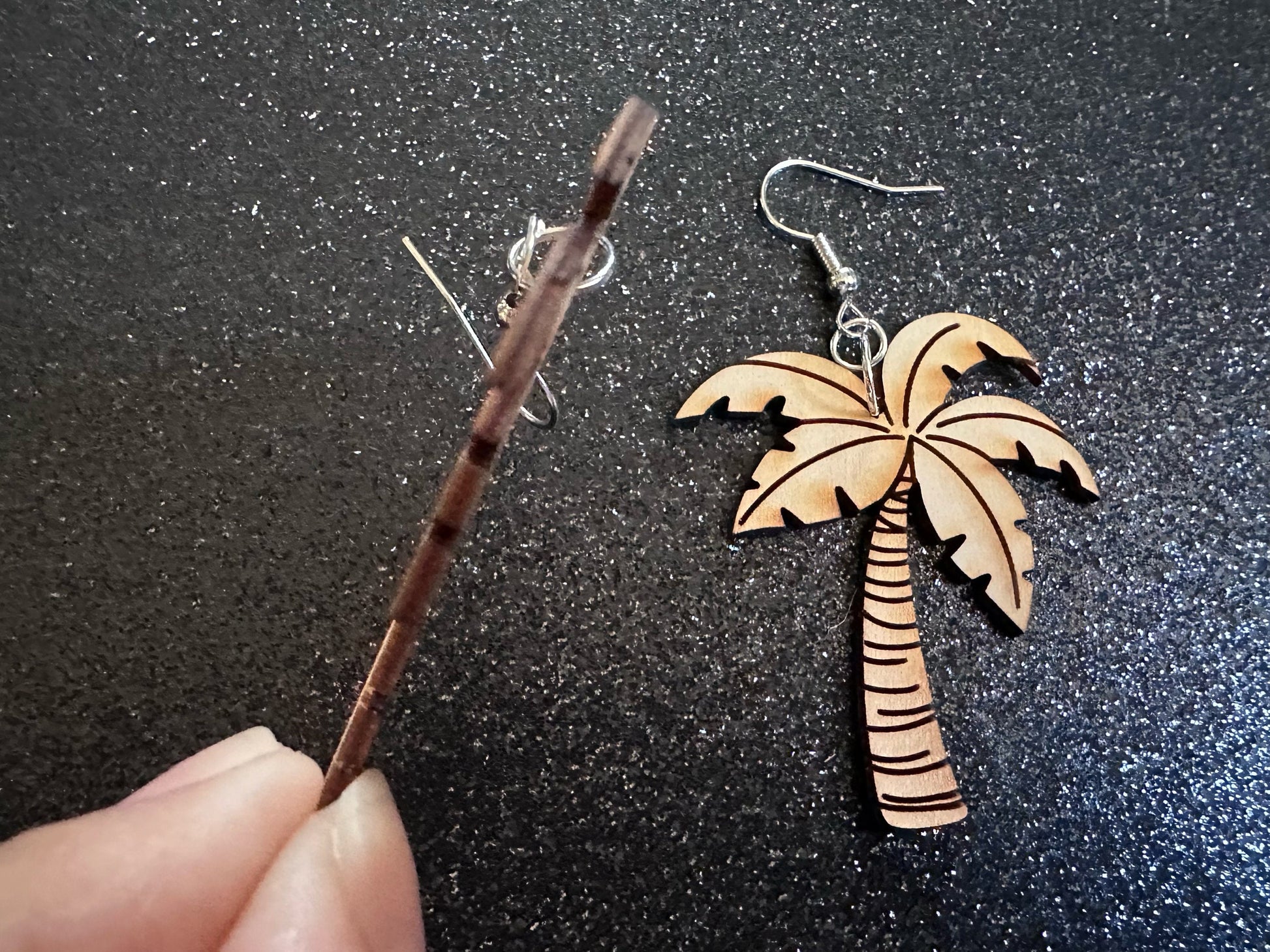 Wooden Palm Tree Earrings: Laser Cut Acrylic Palm Trees, Summer Vibes, Coconuts, Beach, Hawaii, Costume Jewelry, Best Gifts for Her/Him/Them