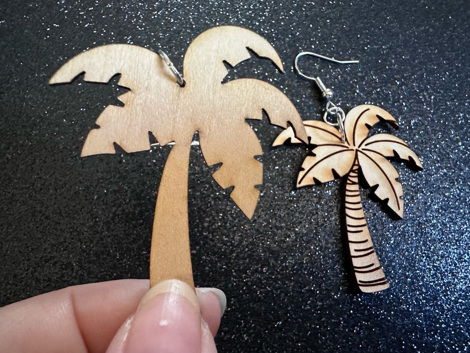 Wooden Palm Tree Earrings: Laser Cut Acrylic Palm Trees, Summer Vibes, Coconuts, Beach, Hawaii, Costume Jewelry, Best Gifts for Her/Him/Them
