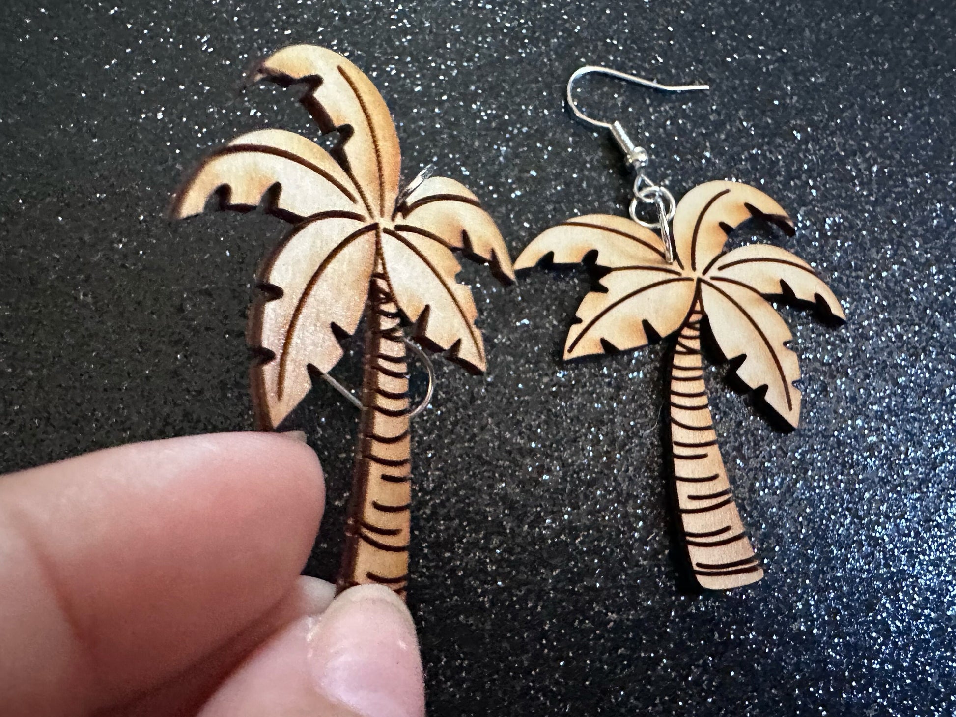 Wooden Palm Tree Earrings: Laser Cut Acrylic Palm Trees, Summer Vibes, Coconuts, Beach, Hawaii, Costume Jewelry, Best Gifts for Her/Him/Them