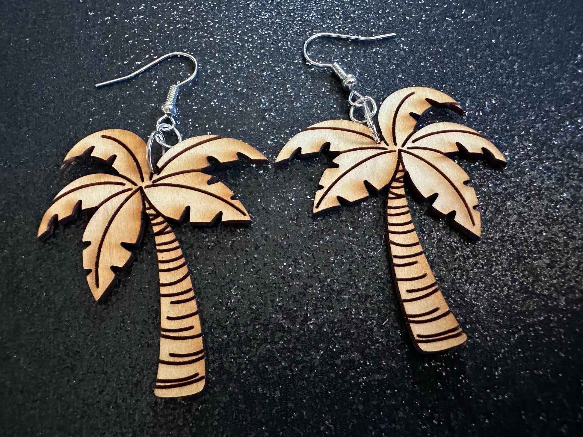 Wooden Palm Tree Earrings: Laser Cut Acrylic Palm Trees, Summer Vibes, Coconuts, Beach, Hawaii, Costume Jewelry, Best Gifts for Her/Him/Them