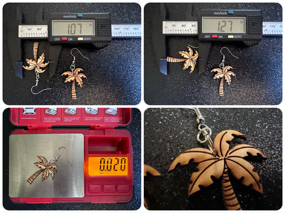 Wooden Palm Tree Earrings: Laser Cut Acrylic Palm Trees, Summer Vibes, Coconuts, Beach, Hawaii, Costume Jewelry, Best Gifts for Her/Him/Them