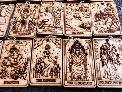 Wooden Tarot Card Earrings: Laser Cut Wood, Game Night, Cards, Play, Fortune Telling, Card Reading, Halloween, Gifts for Her/Him/Them