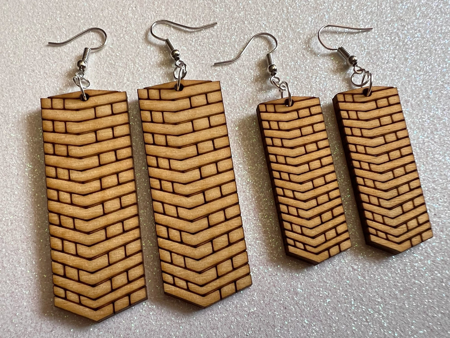 Wooden Tumble Block Earrings: Laser Cut Wood Earrings, Game Night, Best Gifts for Her/Him/Them